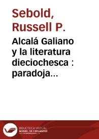 Alcalá Galiano y la literatura dieciochesca : paradoja histórica y "visión filosófica" / Russell P. Sebold | Biblioteca Virtual Miguel de Cervantes