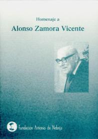 Homenaje a Alonso Zamora Vicente : Campus de La Berzosa, 28 de enero de 1999 | Biblioteca Virtual Miguel de Cervantes