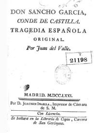 Don Sancho García / José Cadalso | Biblioteca Virtual Miguel de Cervantes