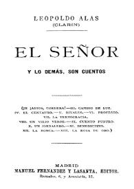 El Señor y lo demás, son cuentos / Leopoldo Alas (Clarín) | Biblioteca Virtual Miguel de Cervantes