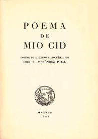 Poema de Mío Cid | Biblioteca Virtual Miguel de Cervantes