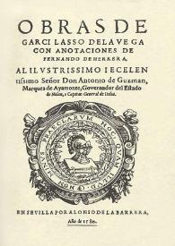 Obras de Garcilasso de la Vega / con anotaciones de Fernando de Herrera | Biblioteca Virtual Miguel de Cervantes