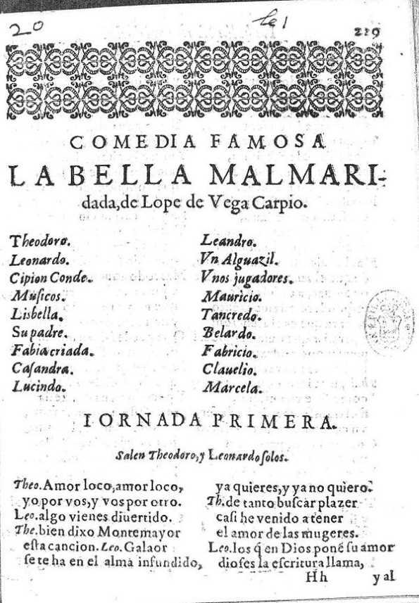 La bella malmaridada / de Lope de Vega Carpio | Biblioteca Virtual Miguel de Cervantes