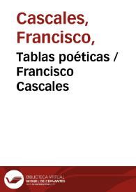 Tablas poéticas / Francisco Cascales | Biblioteca Virtual Miguel de Cervantes