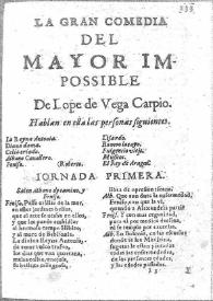 El mayor imposible : gran comedia / Lope de Vega | Biblioteca Virtual Miguel de Cervantes