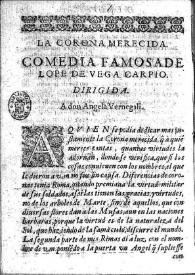 La corona merecida : comedia famosa / Lope de Vega | Biblioteca Virtual Miguel de Cervantes