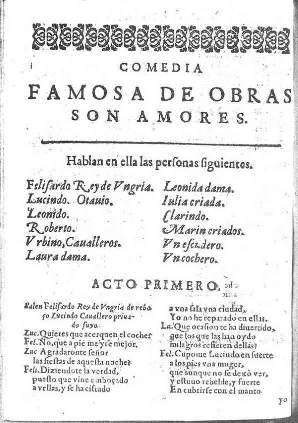 Obras son amores : comedia famosa / Lope de Vega | Biblioteca Virtual Miguel de Cervantes