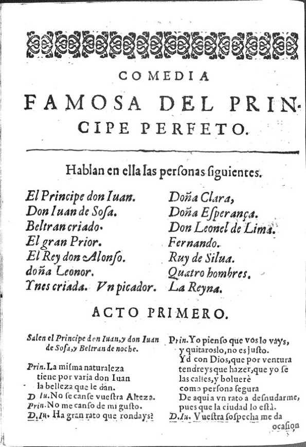 El  príncipe perfeto : comedia famosa / Lope de Vega | Biblioteca Virtual Miguel de Cervantes