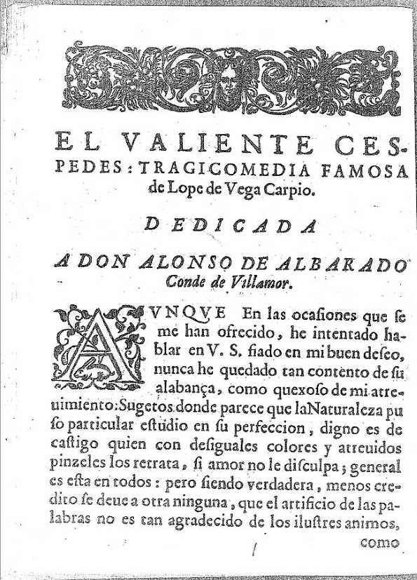 El valiente Céspedes : tragicomedia famosa / Lope de Vega Carpio | Biblioteca Virtual Miguel de Cervantes