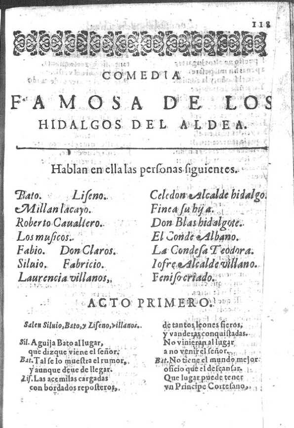 Los hidalgos de la aldea : comedia famosa / Lope de Vega | Biblioteca Virtual Miguel de Cervantes