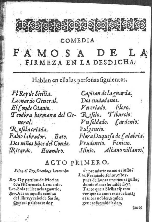 La firmeza en la desdicha : comedia famosa / Lope de Vega | Biblioteca Virtual Miguel de Cervantes