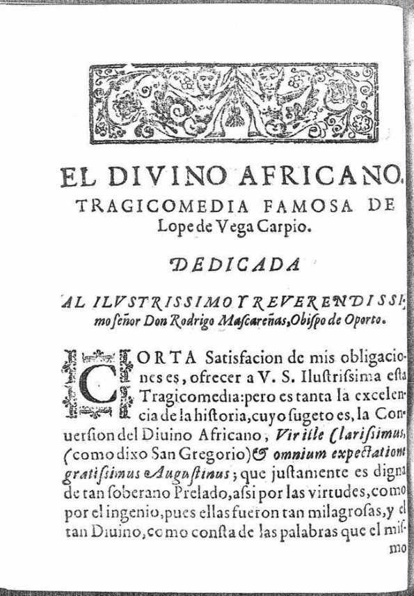 El divino Africano : tragicomedia famosa / Lope de Vega | Biblioteca Virtual Miguel de Cervantes