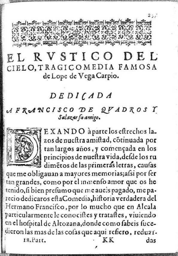 El rústico del cielo : tragicomedia famosa / Lope de Vega | Biblioteca Virtual Miguel de Cervantes