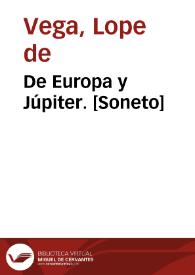 De Europa y Júpiter. [Soneto] | Biblioteca Virtual Miguel de Cervantes