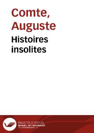 Histoires insolites / Auguste Comte | Biblioteca Virtual Miguel de Cervantes
