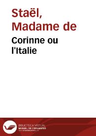 Corinne ou l'Italie / G. de Staël | Biblioteca Virtual Miguel de Cervantes
