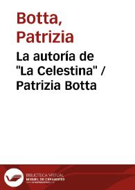 La autoría de "La Celestina" / Patrizia Botta | Biblioteca Virtual Miguel de Cervantes