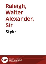 Portada:Style / Sir Walter Alexander Raleigh