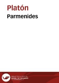 Parmenides / Platon | Biblioteca Virtual Miguel de Cervantes