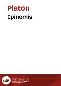 Epinomis / Plato | Biblioteca Virtual Miguel de Cervantes