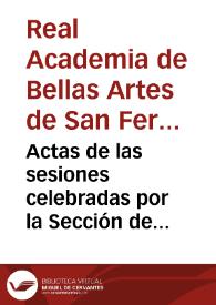 Libros de actas de las sesiones celebradas por la Sección de Escultura. (1877-1945) | Biblioteca Virtual Miguel de Cervantes