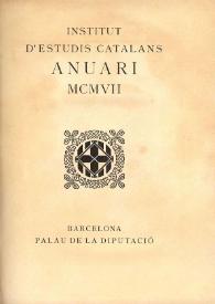 Més informació sobre Anuari MCMVII / Institut d'Estudis Catalans