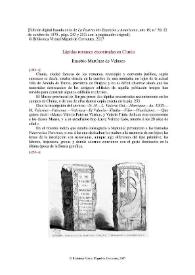 Lápidas romanas encontradas en Clunia / Eusebio Martínez de Velasco | Biblioteca Virtual Miguel de Cervantes