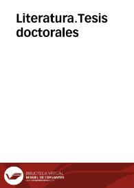 Literatura.Tesis doctorales | Biblioteca Virtual Miguel de Cervantes