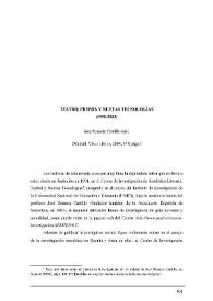 José Romera Castillo [Reseña]: "Teatro, prensa y nuevas tecnologías (1990-2003)". (Madrid: Visor Libros, 2004) / Francisco Gullón de Haro | Biblioteca Virtual Miguel de Cervantes