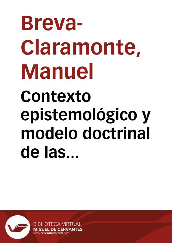 Contexto epistemológico y modelo doctrinal de las ideas lingüísticas de  Lorenzo Hervás (1735-1809) / Manuel Breva