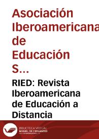RIED: Revista Iberoamericana de Educación a Distancia / Asociación Iberoamericana de Educación Superior a Distancia | Biblioteca Virtual Miguel de Cervantes