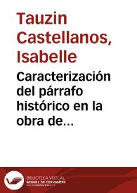 Caracterización del párrafo histórico en la obra de Ricardo Palma / Isabelle Tauzin Castellanos | Biblioteca Virtual Miguel de Cervantes