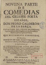 Novena parte de comedias del celebre poeta español don Pedro Calderon de la Barca ... | Biblioteca Virtual Miguel de Cervantes