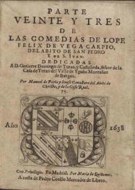 Parte veinte y tres de las Comedias de Lope Felix de Vega Carpio... | Biblioteca Virtual Miguel de Cervantes