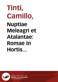 Nuptiae Meleagri et Atalantae : Romae in Hortis Marchionis del Bufalo / Polidoro pinxit; Camillo Tinti sculpsit Romae, 1772. | Biblioteca Virtual Miguel de Cervantes