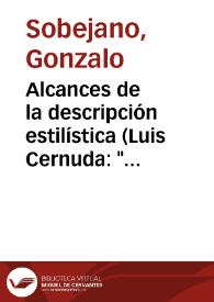 Alcances de la descripción estilística (Luis Cernuda: "Nocturno Yanqui") | Biblioteca Virtual Miguel de Cervantes