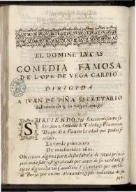 El domine Lucas | Biblioteca Virtual Miguel de Cervantes