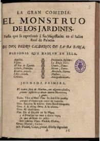 El monstruo de los jardines / Pedro Calderón de la Barca | Biblioteca Virtual Miguel de Cervantes