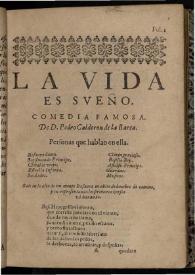 La vida es sueño / de D. Pedro Calderon | Biblioteca Virtual Miguel de Cervantes
