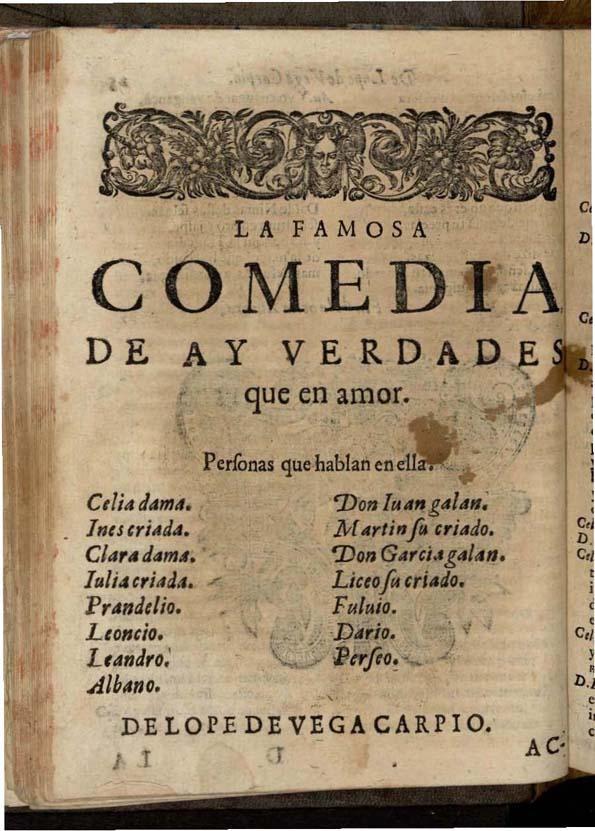 Ay verdades que en amor | Biblioteca Virtual Miguel de Cervantes