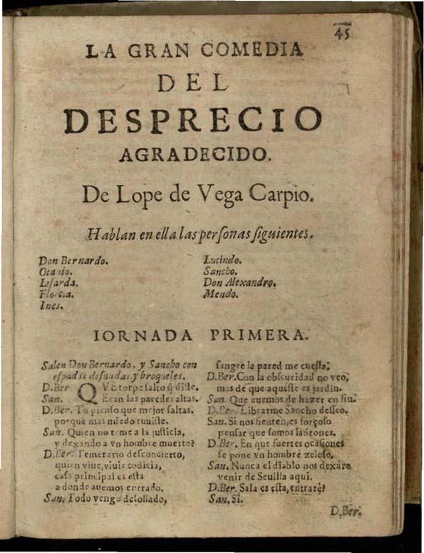 El Desprecio agradecido | Biblioteca Virtual Miguel de Cervantes