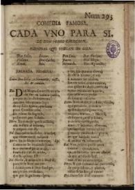Cada uno para si / de D. Pedro Calderon de la Barca | Biblioteca Virtual Miguel de Cervantes