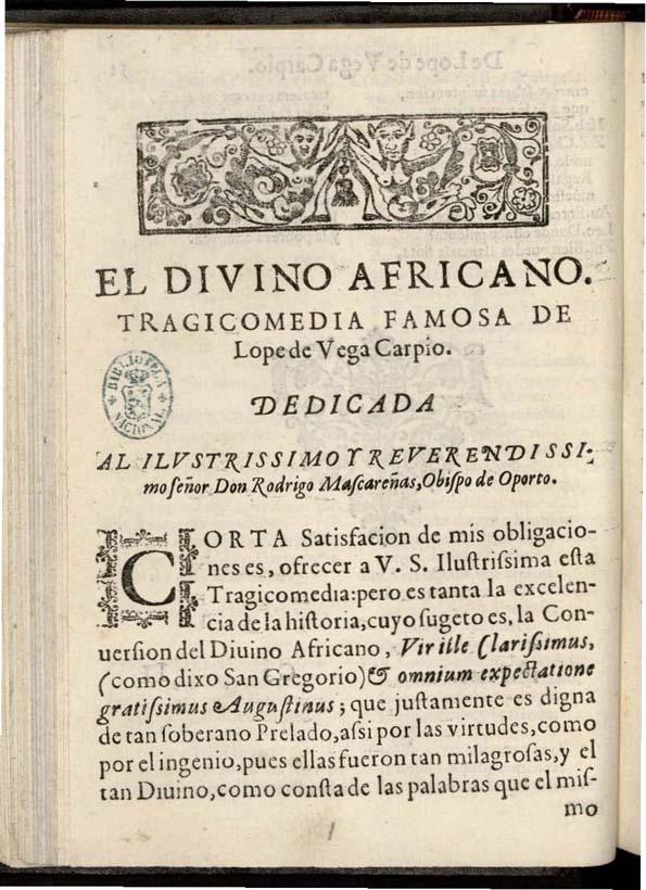 El diuino Africano | Biblioteca Virtual Miguel de Cervantes