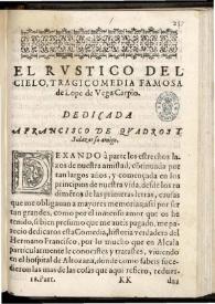 El rustico del cielo / tragicomedia famosa de Lope de Vega Carpio | Biblioteca Virtual Miguel de Cervantes