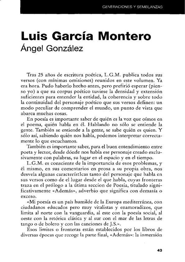 Luis García Montero | Biblioteca Virtual Miguel de Cervantes