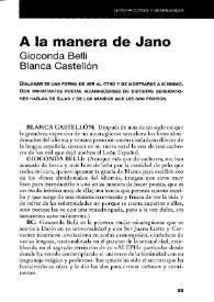 A la manera de Jano / Gioconda Belli ; Blanca Castellón | Biblioteca Virtual Miguel de Cervantes