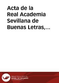 Acta de la Real Academia Sevillana de Buenas Letras, 17 de febrero de 1888 | Biblioteca Virtual Miguel de Cervantes