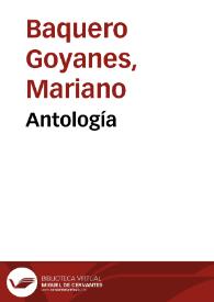 Más información sobre Antología / Mariano Baquero Goyanes