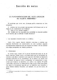 La fundamentación del acto creador en Vicente Huidobro / Waldo Ross | Biblioteca Virtual Miguel de Cervantes