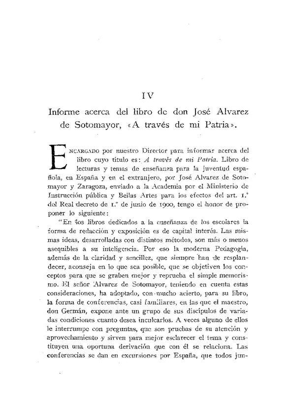 Informe acerca del libro de don José Álvarez de Sotomayor, "A través de mi Patria" / Fr. Guillermo Antolín | Biblioteca Virtual Miguel de Cervantes